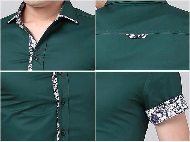 2017 Cotton Men Shirts Short Sleeve Mens Casual Shirts Slim Fit.