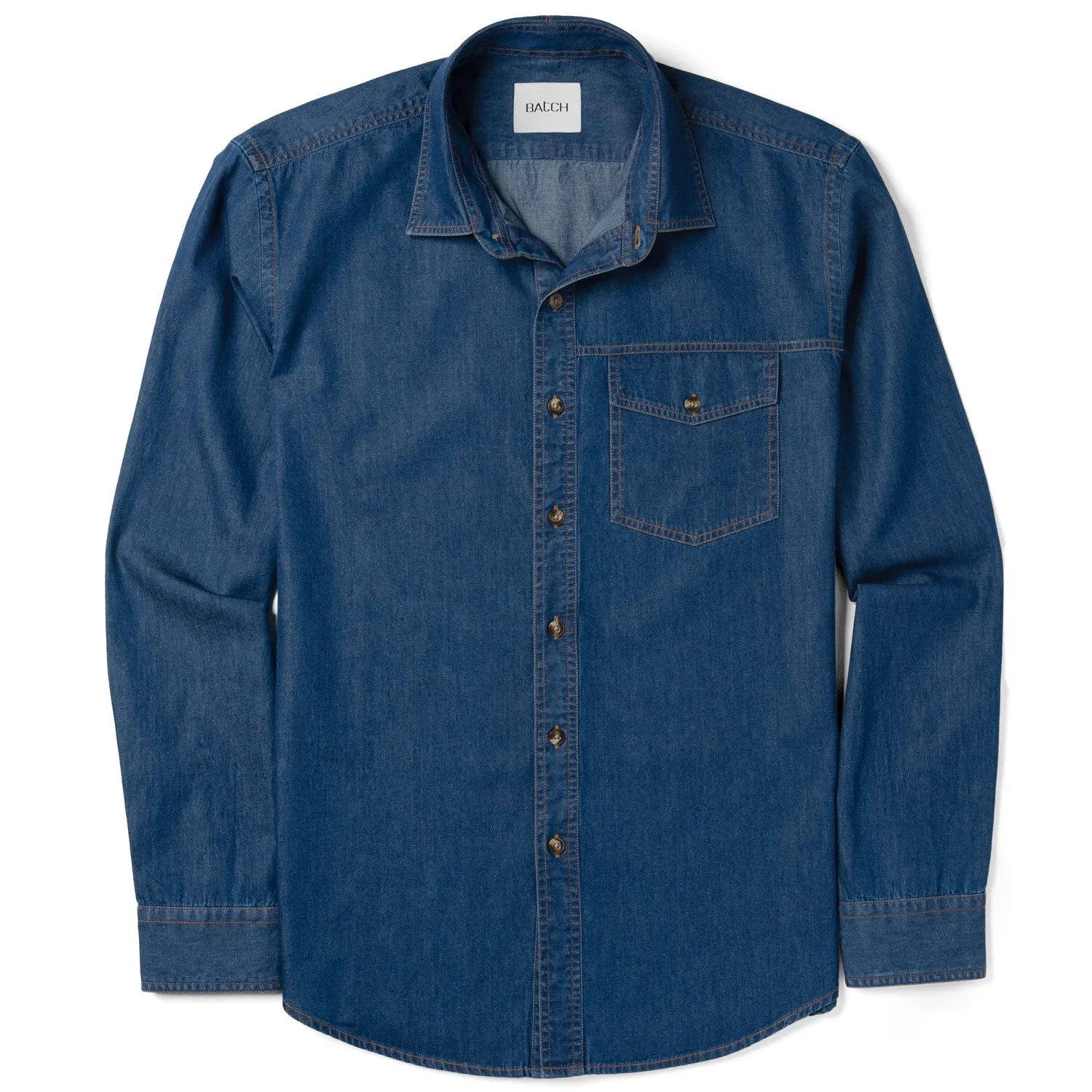 Author Casual Shirt – Medium Blue Cotton Denim