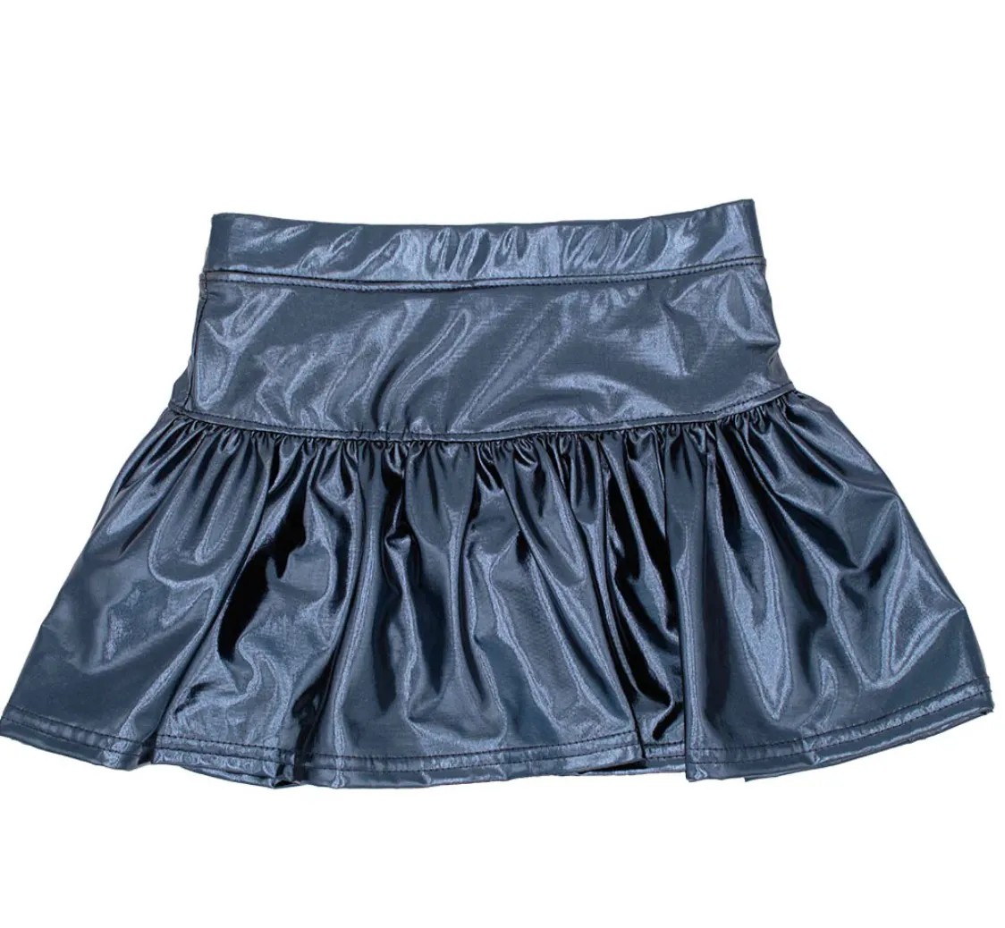 Azarhia Slick Metallic Gathered Skort