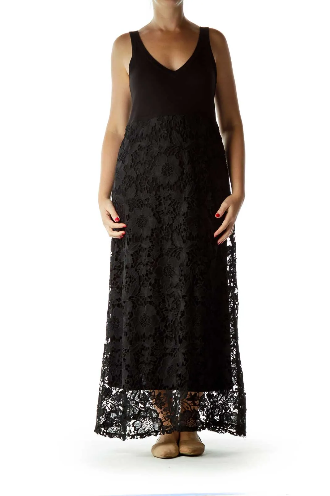 Black Lace Maxi Dress