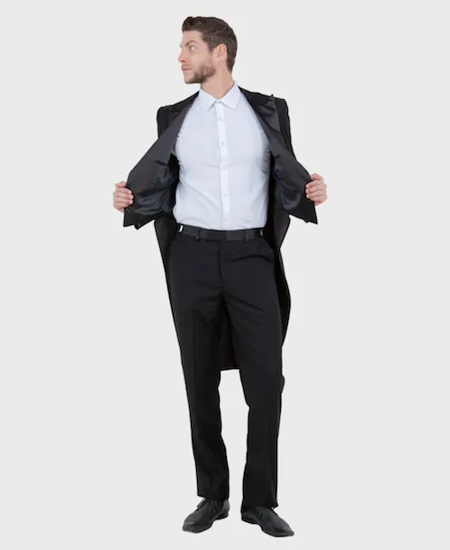 Black Modern Fit Tuxedo Tails