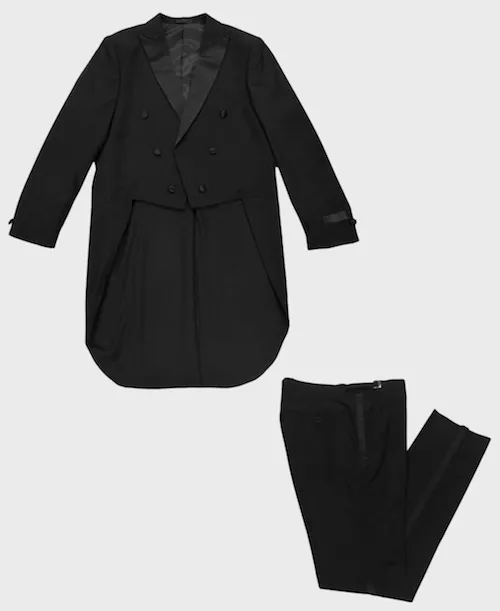 Black Modern Fit Tuxedo Tails