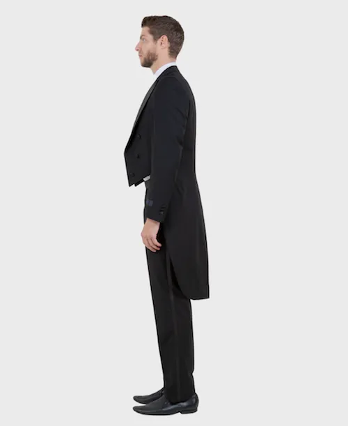 Black Modern Fit Tuxedo Tails