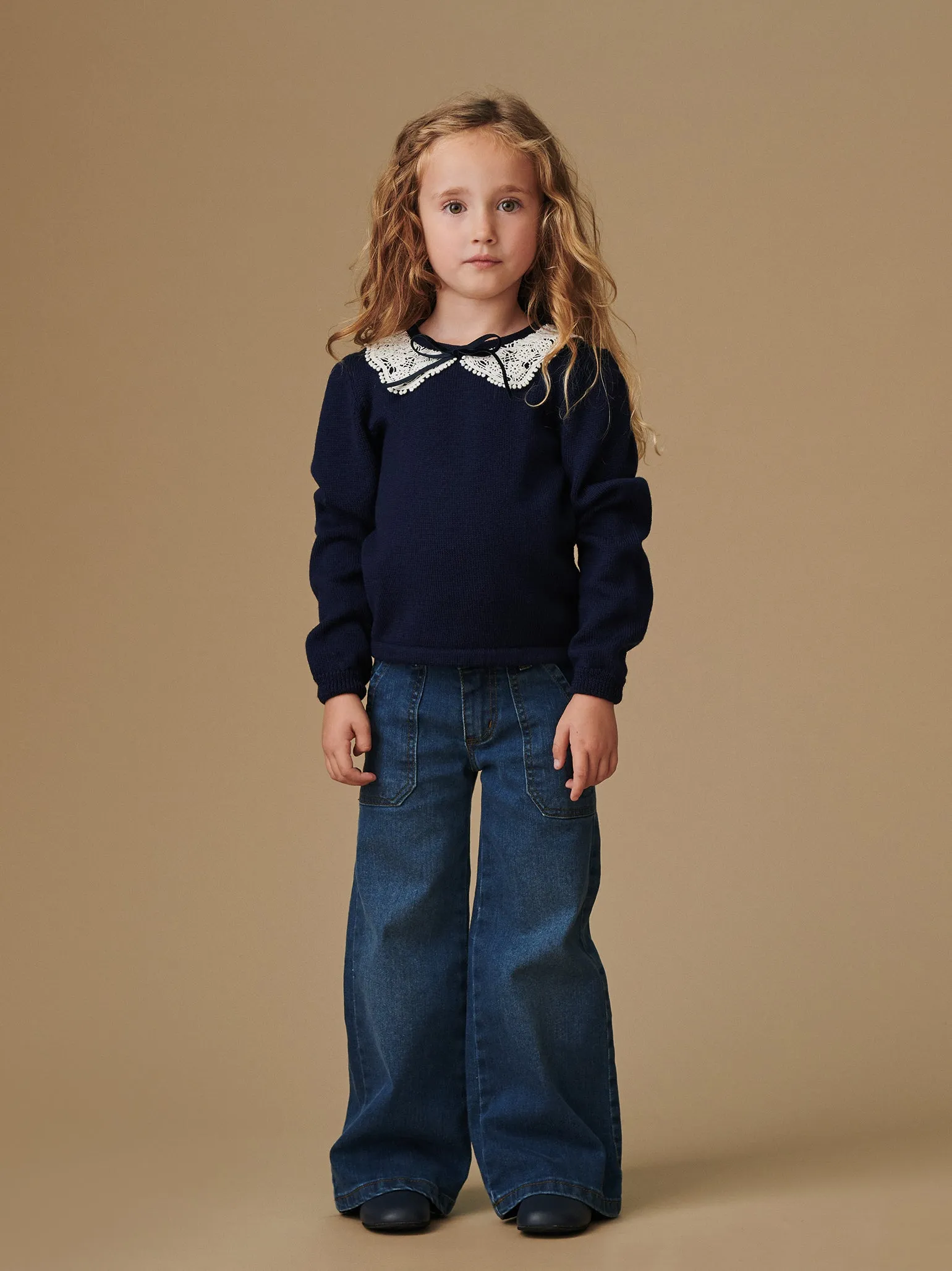 Blue Denim Enola Girl Wide Leg Jeans