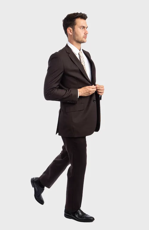 Brown 2 Button Twill Modern Fit Suit