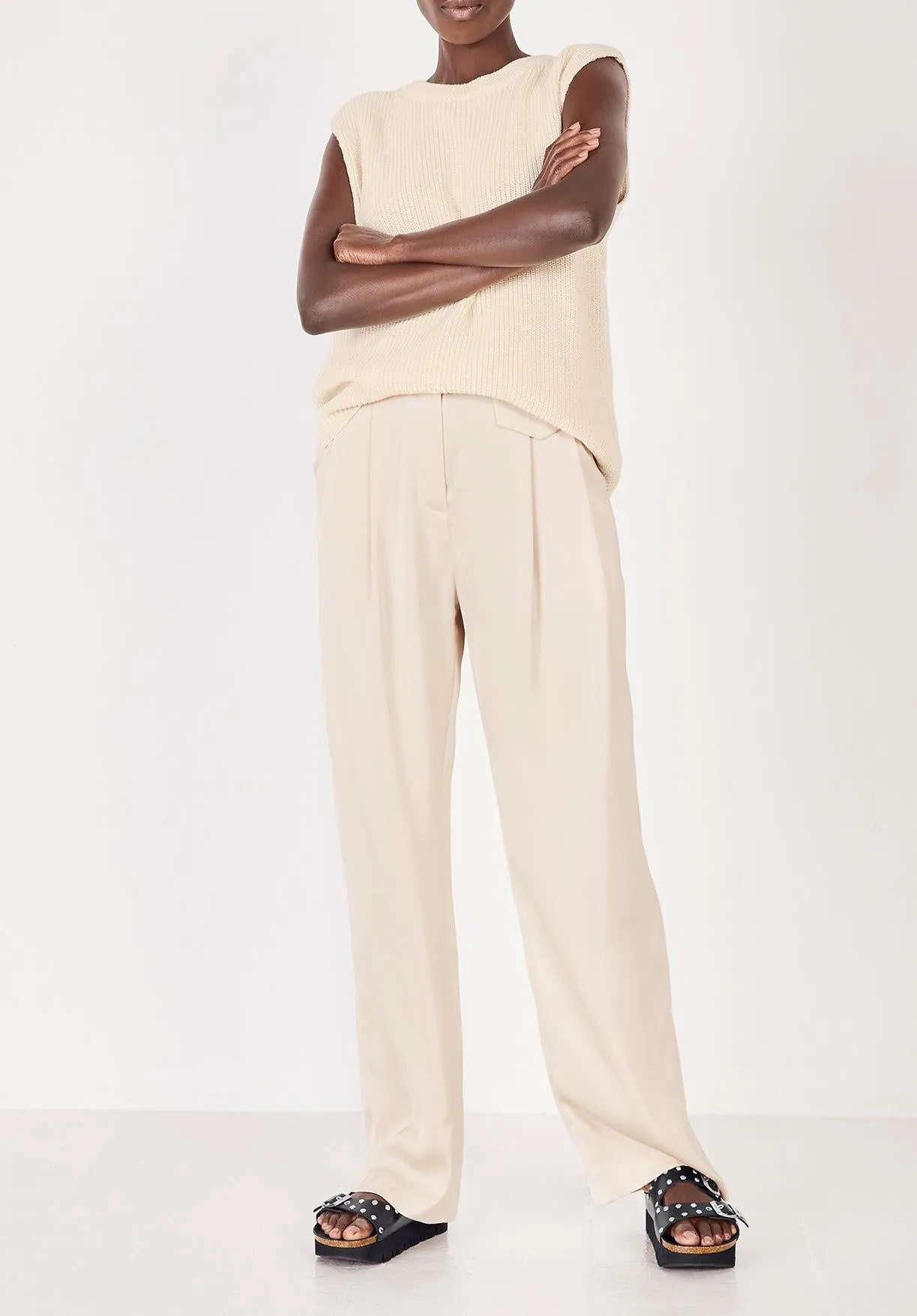 Carine Wide Leg Satin Trousers