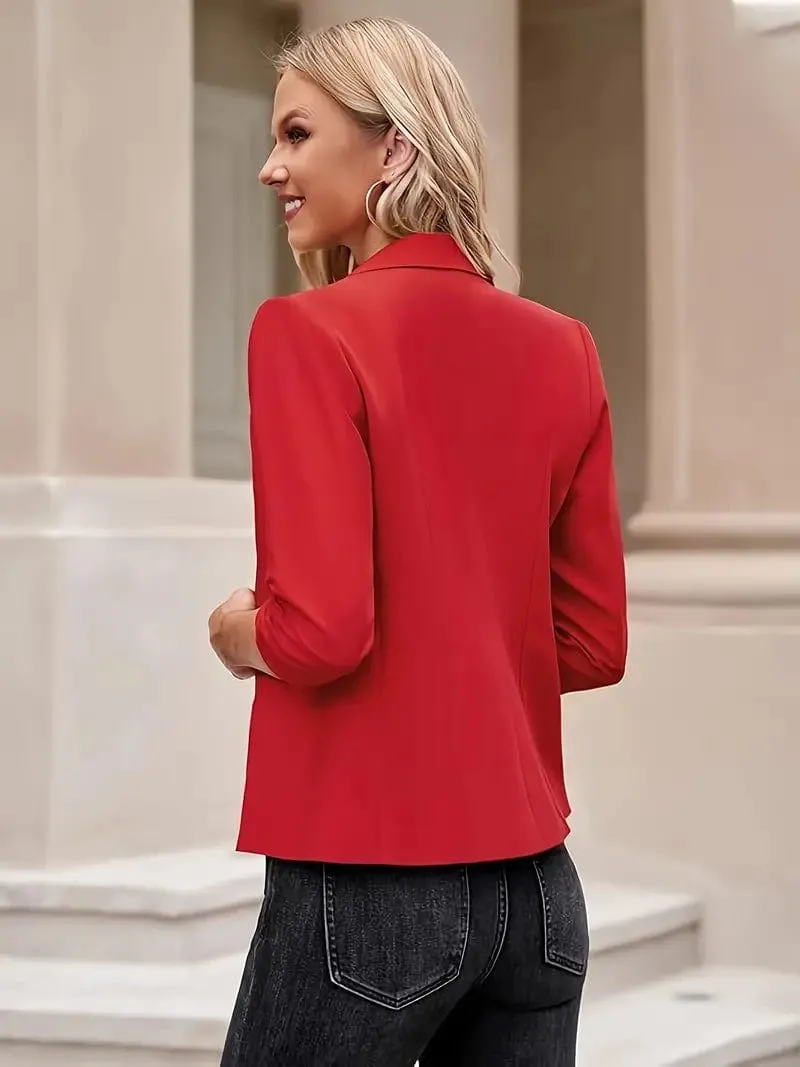 Casual Red Blazer