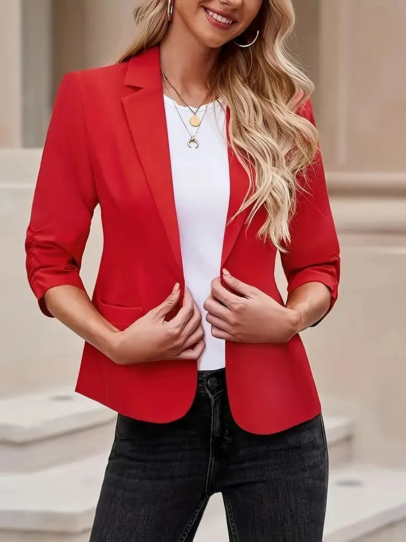 Casual Red Blazer