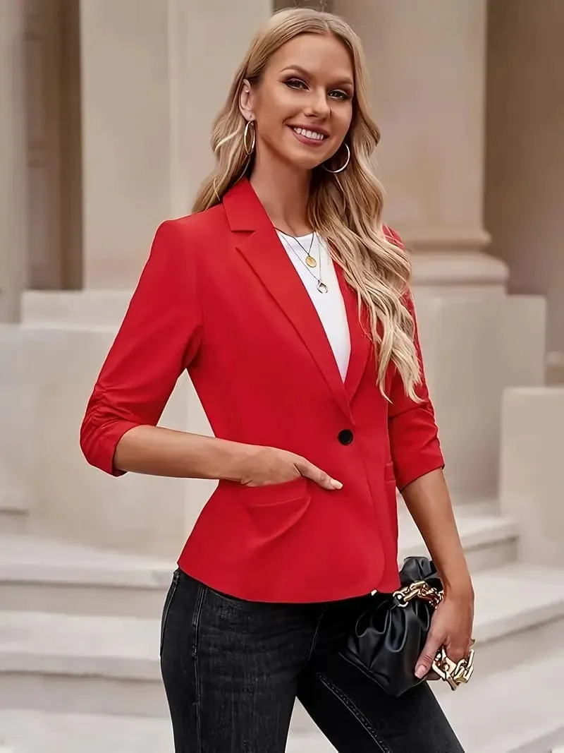 Casual Red Blazer