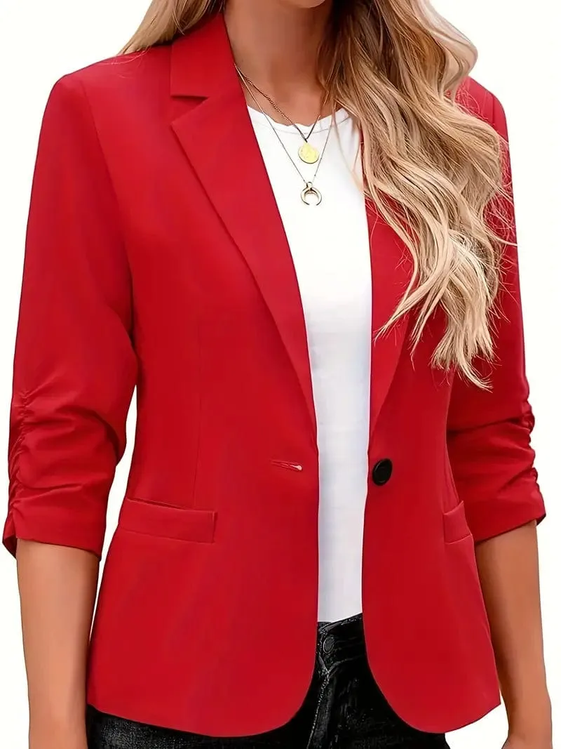 Casual Red Blazer