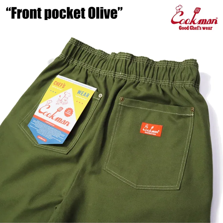 Cookman Chef Short Pants - Front pocket : Olive