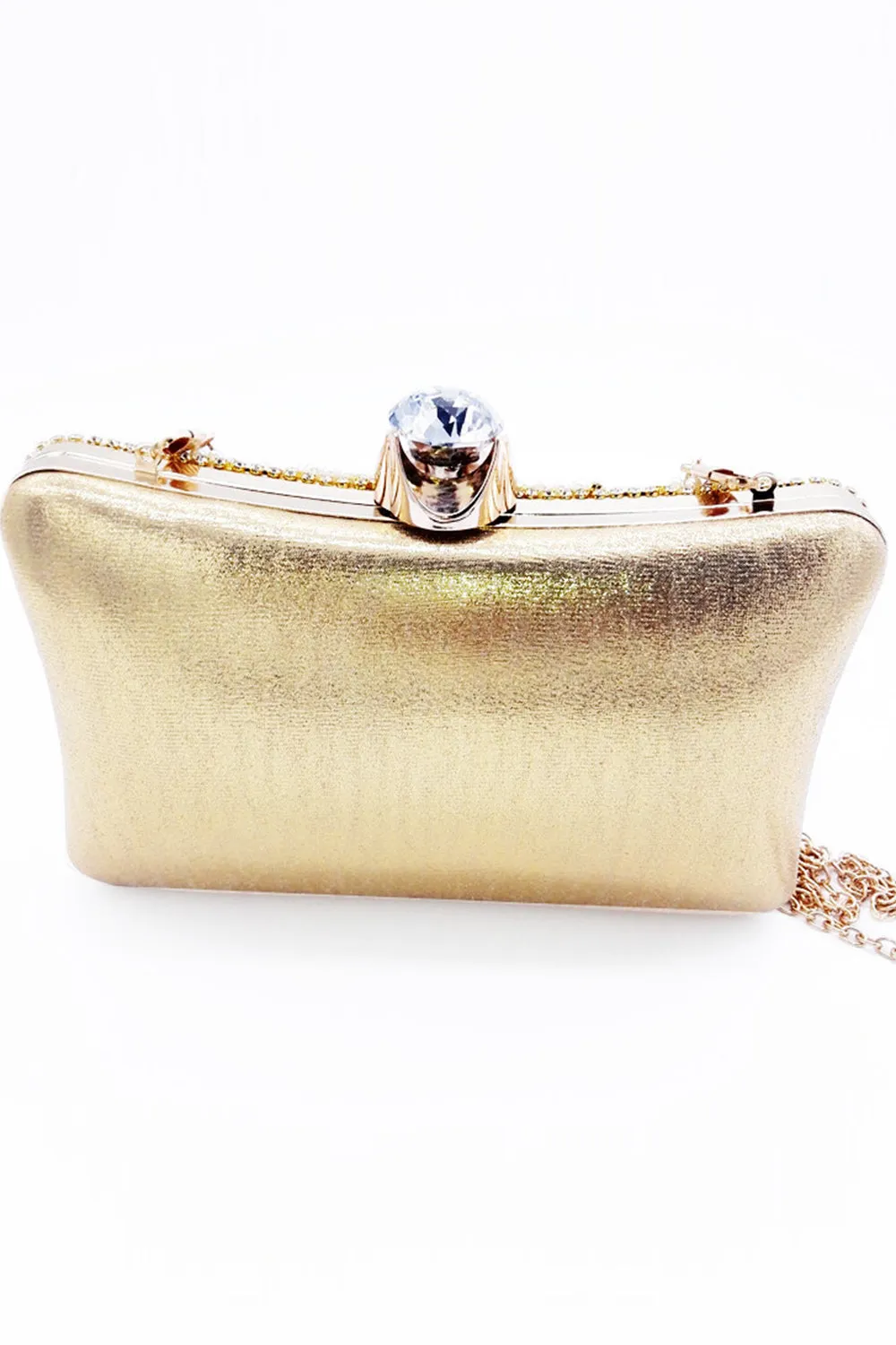 Golden Beaded Pearls Party Clutch