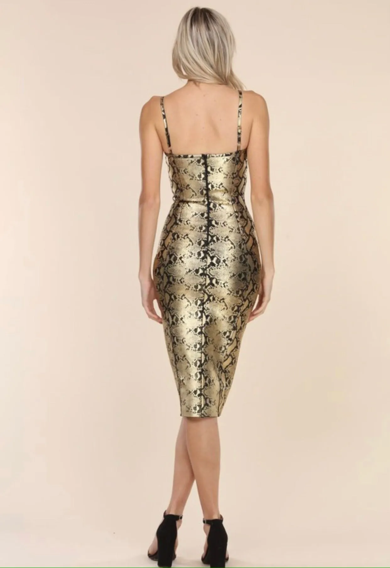 Golden Python body con Maxi Dress