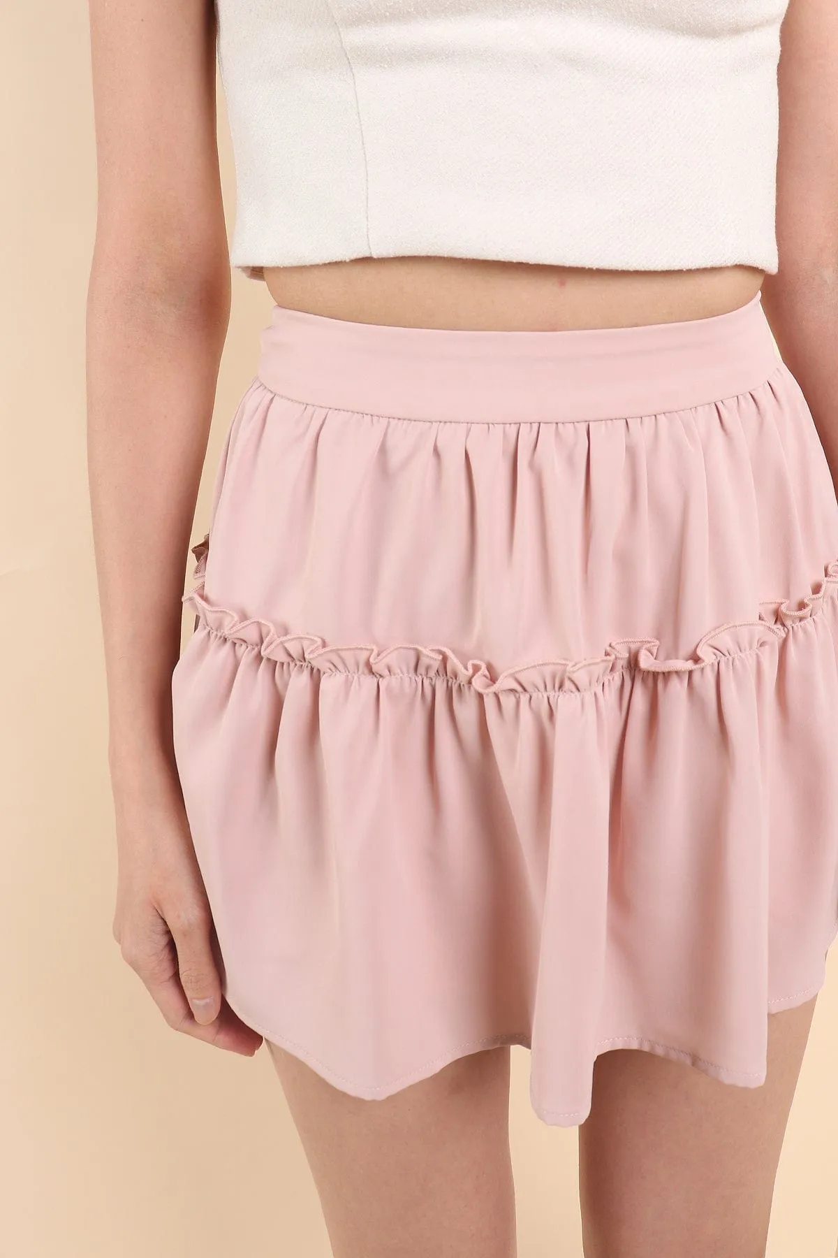 LOVEA RUFFLES SKORTS IN PINK