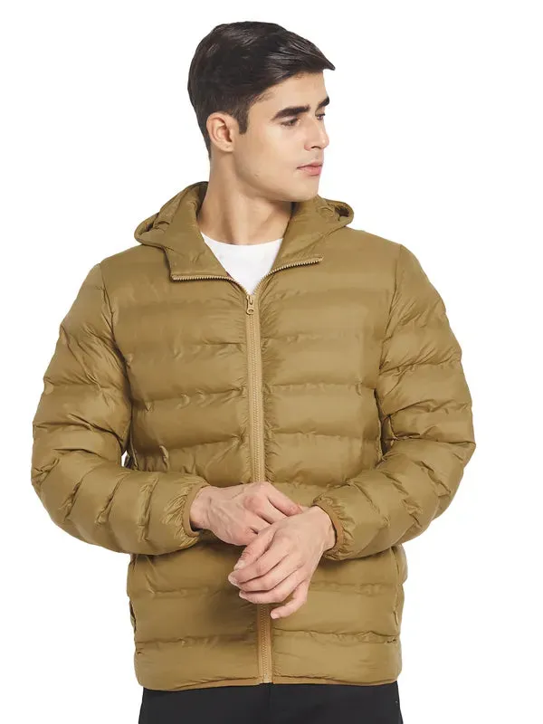 Mettle Men Yellow Solid Puffer Jacket