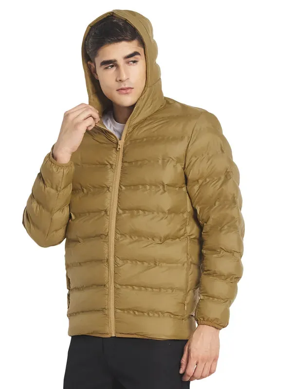 Mettle Men Yellow Solid Puffer Jacket