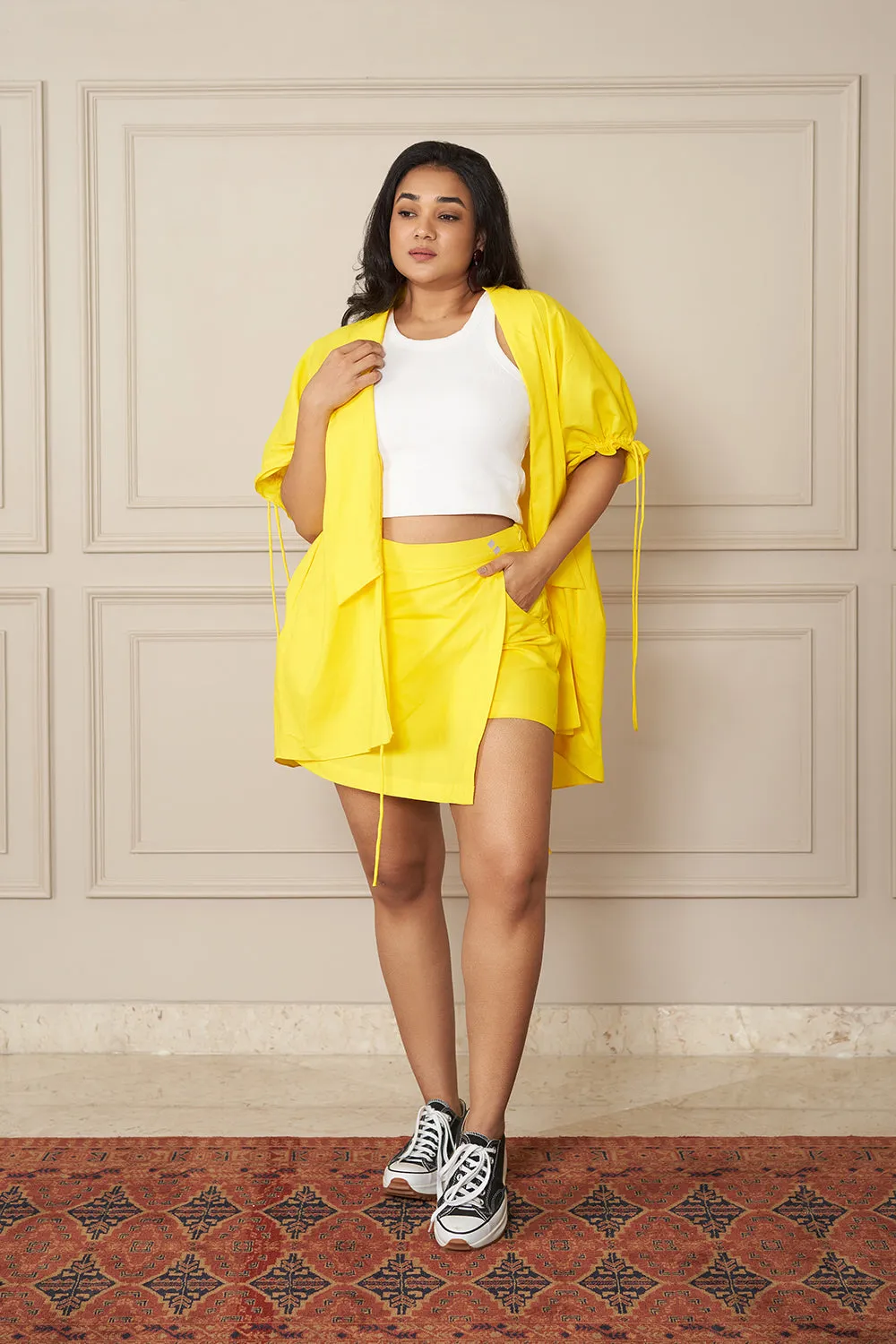 NEON YELLOW INCLUSIVE POPLIN  SKORTS