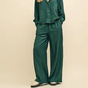 Nobody's Child Green Wide Leg Drawstring Trousers