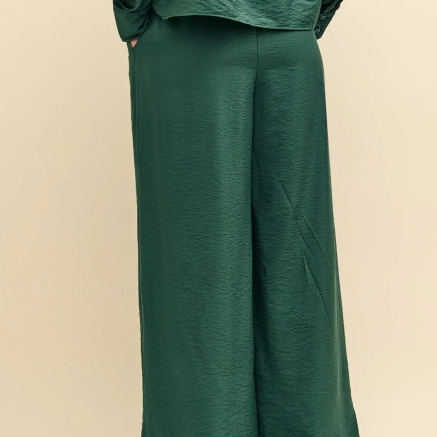 Nobody's Child Green Wide Leg Drawstring Trousers