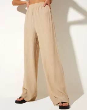 Obeli Trouser in Crinkle Tan