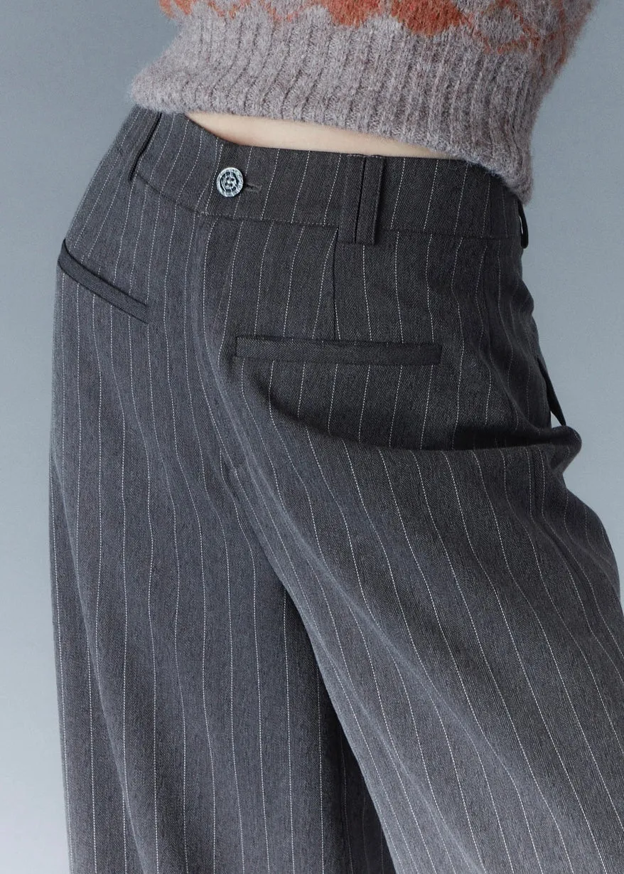 Pinstripe wide leg trousers