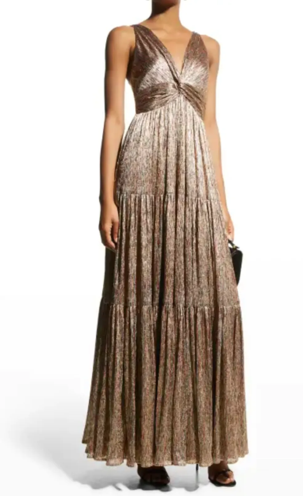 Sabina Musavev gold maxi gown