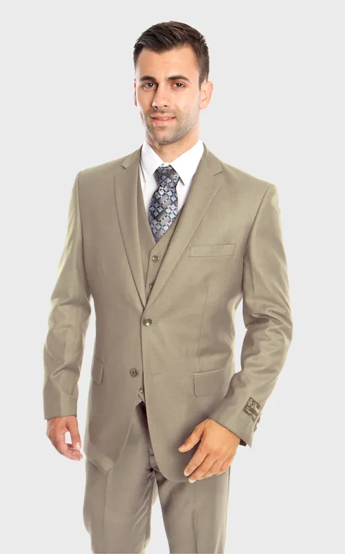 Sand Modern Fit 3-Piece Suit