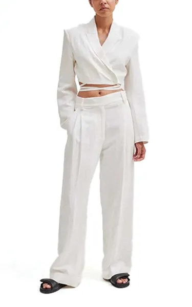 Second Female Lino Trousers Antique White