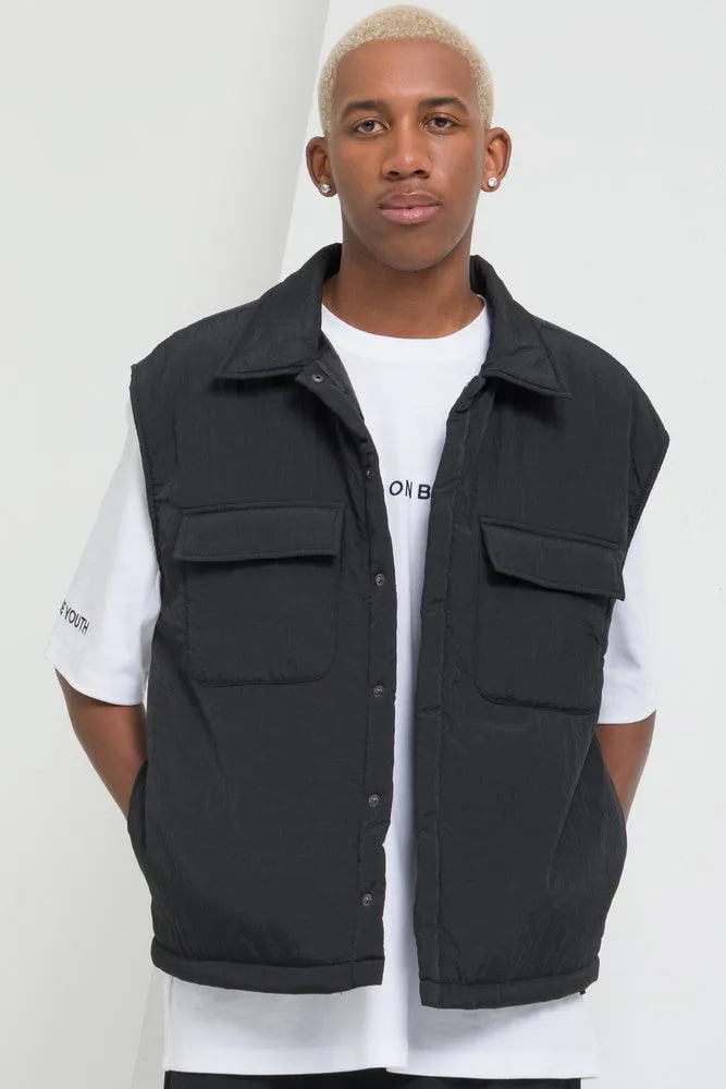 Sleeveless Lightweight Puffer Black