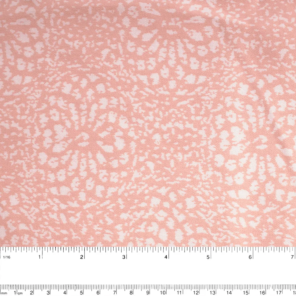 Stretch Bengaline Print - Marble - Peach