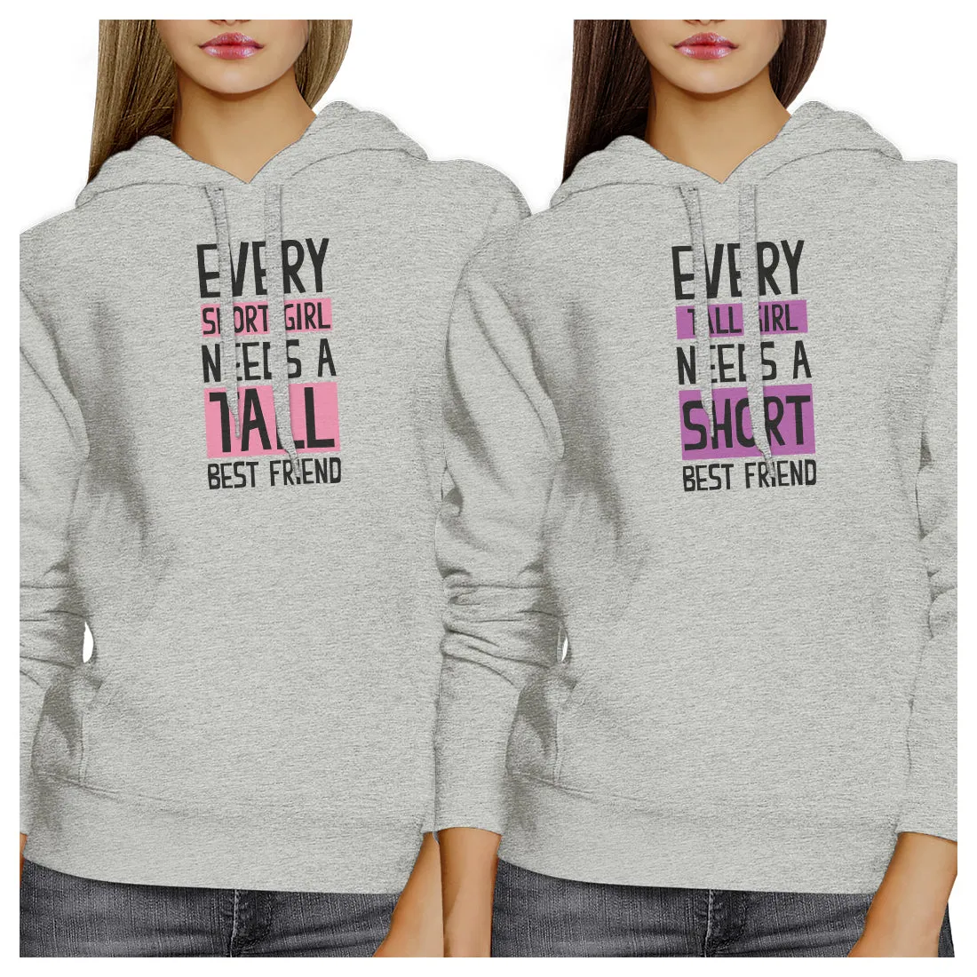 Tall Short Friend BFF Pullover Hoodies Matching Gift Best Friends