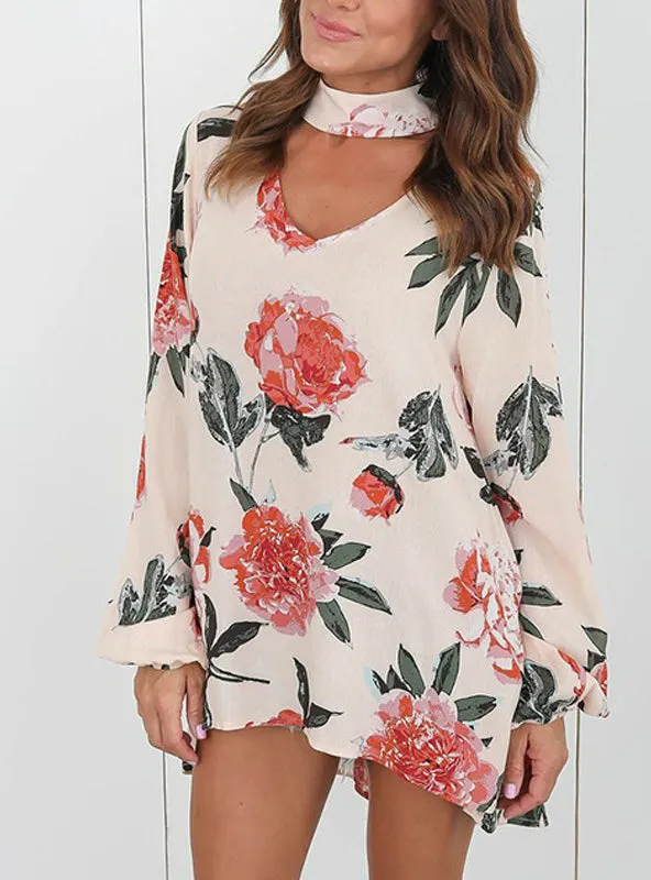 TastyHottie - Sleeve Blouse V-Neck Loose Chiffon Dresses