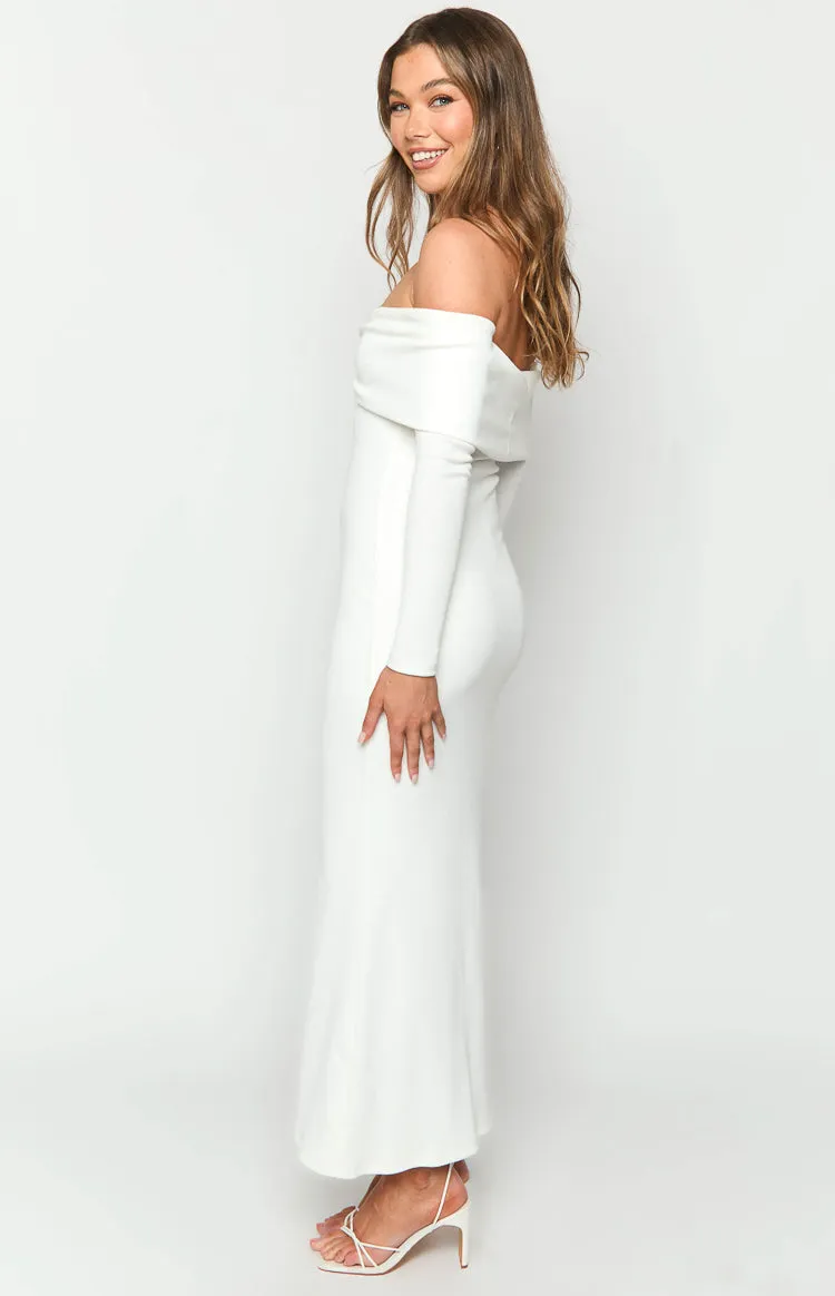 Tuesday White Long Sleeve Maxi Dress