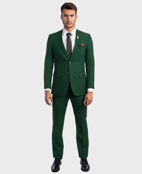 Two Button Green Slim Fit Suit