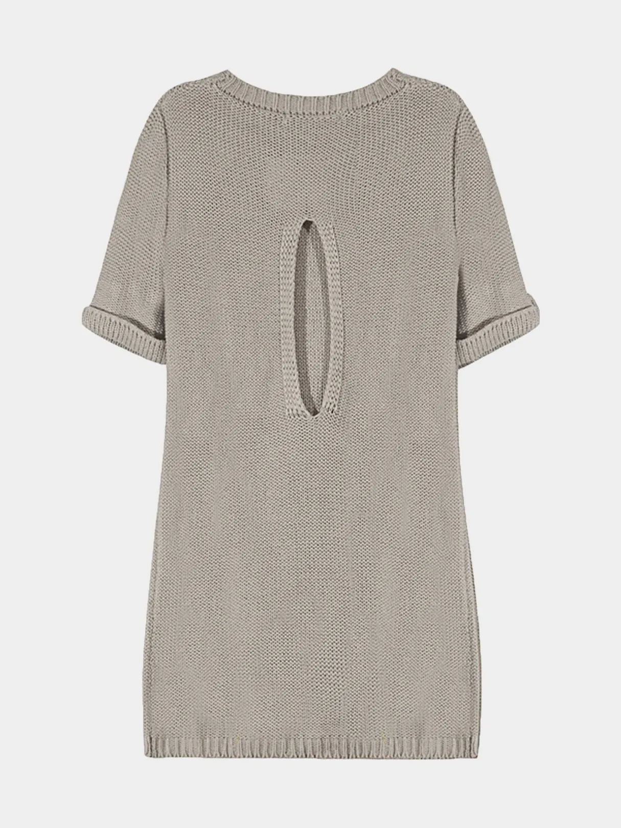 Wholesale Grey Round Neck Plain Cut Out Casual Dresses