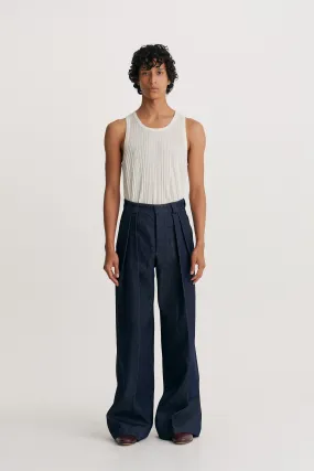 Wide Leg Denim Trouser